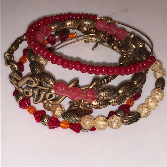 Alex and Ani set of 5 stackable bangles - Picture 1 of 6